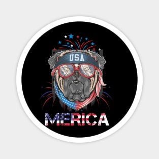 Cute Dog Merica Memorial Day Patriot Magnet